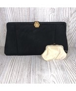 Vintage Julius Resnick JR USA Clutch Purse with Attached Coin Purse Satin - $374.14 MXN