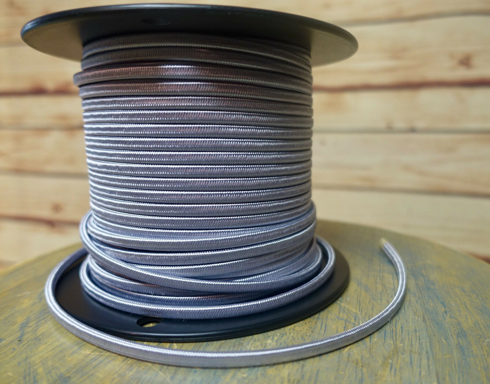 Silver 2-Wire Cloth Covered Cord, 18ga Vintage Style Lamps Antique Light... - $1.29