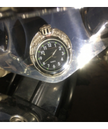 Winged Stars and Stripes shield Stem mounted white brass clock. - $109.00