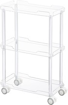 Aquiver Acrylic Slim Storage Cart - 3 Tier Utility Rolling Cart For Kitchen, - £62.30 GBP