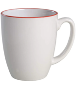 Four (4) ~ Corelle™ ~ 12 Ounce ~ URBAN RED RIM ~ Coffee Mugs - $37.40