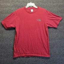 The North Face Mens Sz M  T-Shirt Short Sleeve Red w/ LOGO Cotton - £13.04 GBP