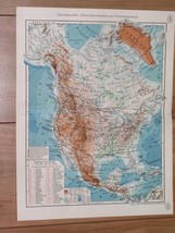 1938 Original Vintage Map Of North America Usa Canada Mexico Greenland Caribb EAN - $24.22