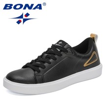 BONA 2021 New Designers   Sneakers Men Fashion Flat Casual Vulcanized Shoes Man  - £63.24 GBP