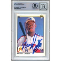 Marquis Grissom Montreal Expos Signed 1990 Upper Deck Rookie BGS Auto 10... - $149.99