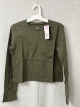 Women&#39;s Long Sleeve T-Shirt Tee - Wild Fable™  Green/Olive - Size S -100% Cotton - £2.59 GBP