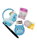 Easter Basket Bundle 7pc Girls Kitty Cat Blue Earmuffs Scrubber Activity... - £14.81 GBP