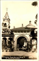 RPPC Entrance to Ponce De Leon Hotel Saint St Augustine Florida FL UNP Postcard - £10.80 GBP