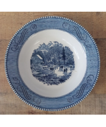 CURRIER &amp; IVES &quot;EARLY WINTER&quot; SOUP BOWL 8 1/4&quot; W/ UNDERGLAZE PRINT - £15.70 GBP