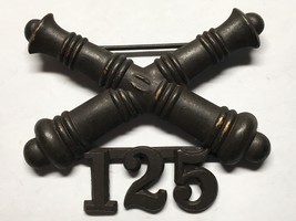 1902-1905, US ARMY ARTILLERY CORPS, BRONZE, 125th FIELD ARTILLERY, COLLA... - $35.00