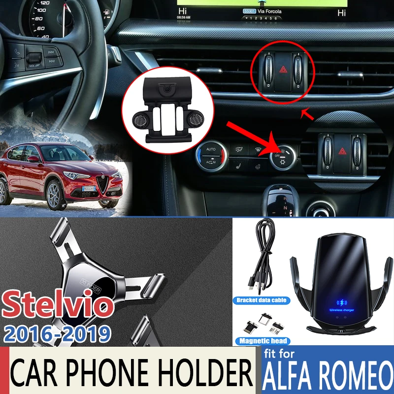 Car Mobile Phone Holder for Alfa Romeo Stelvio 2016 2017 2018 2019 Telephone - £14.29 GBP+