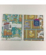 American Greetings Gift Wrap Welcome Baby Boy Shower Vintage New Sealed 90s - $18.76