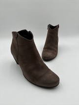 Women ECCO Sculptured Brown Leather Boots Size 38 - £42.77 GBP