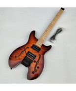Fan Frets Headless Electric Guitar,Semi Hollow Mahogany Body&amp;Maple Finge... - $219.00