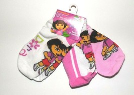 Dora The Explorer 3pk Ankle Socks Pink White Size 6-8 NWT - $6.57