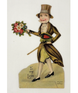 1920&#39;s Victorian Gentleman Mechanical Die Cut Valentine Made In Germany - $27.16 CAD