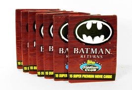 Batman Returns 1991 Topps Stadium Club Premium Movie Cards (7) Sealed Wax Packs - $12.18