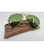 Vintage B&L Ray Ban Aviator Sunglasses BL Etched Lenses Size 58-14 Made in USA - $165.00