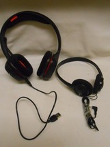 lot of 2 Headphones w/ cords adjustable Gamecom plantronics  SALE - £14.52 GBP