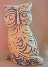 NEW Antique Yellow Owl  8&quot; Made to Look Old Ceramic - £13.33 GBP