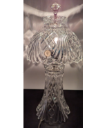 Crystal Glass Boudoir Table Lamp &amp; Shade Crystal Clear Industries 18.5&quot; ... - £77.97 GBP