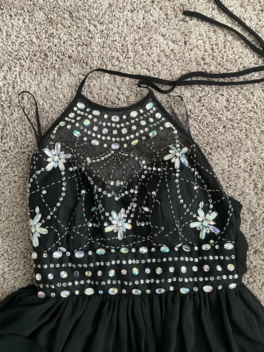 Women’s Fit and Flare Black Sequin Dress (Juniors 7/8) Item image 5