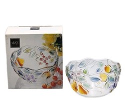 Mikasa Garden Harvest Clear Glass Fruit /Hostess Bowl 8&quot; Embossed Colore... - $418.67 MXN