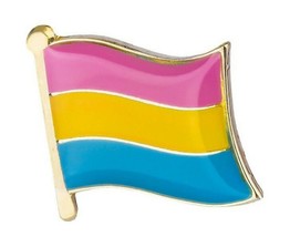 Pan-Sexual Enamel Pin Badge Pan Sex Brooch Pride Wavy Flag Gold Plated LGBTQ - £2.60 GBP