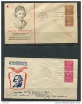 USA 1939 (2) Covers First Day of issue Martha Washington  John Adams Vertical Pa - £4.64 GBP