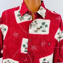 Boca Classics Hawaiian Aloha XXL Shirt Patriotic Sails Boat Tiki Hut Palm Trees - £39.95 GBP