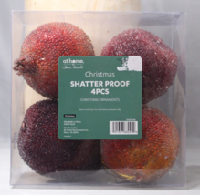 At Home Grace Mitchell Christmas Shatterproof Ornaments Sparkle Pears 4 Pieces - £11.33 GBP