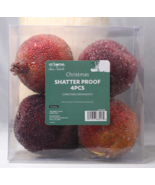 At Home Grace Mitchell Christmas Shatterproof Ornaments Sparkle Pears 4 ... - £11.25 GBP