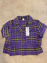 Urban Outfitters Daisy Street size 8 Cropped Flannel Cardigan Button Shi... - $18.49