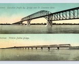 CPR &amp; Victoria Jubilee Bridges Montreal Quebec Canada UNP DB Postcard J16 - £3.85 GBP