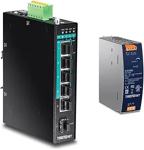 TRENDnet Bundle 5-Port Hardened Industrial Gigabit PoE+ DIN-Rail Switch ... - £475.65 GBP