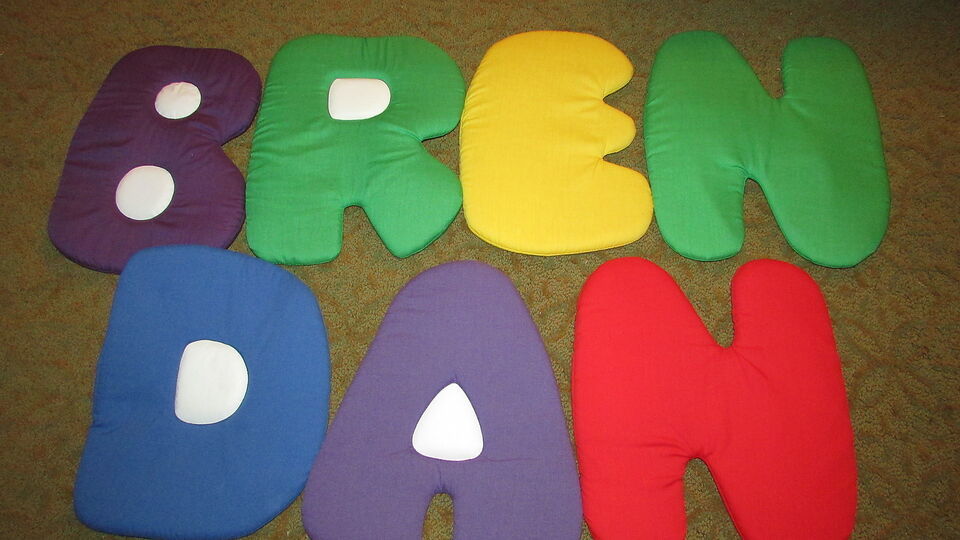 Kids plush fabric rainbow wall hanging letters B R E D