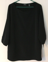 Lands&#39; End blouse size 18 womens 3/4 sleeves black - $13.12