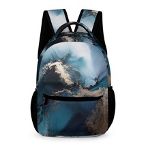 Mondxflaur Blue Marble Backpacks for School Kids Teen Lightweight 16.2inch - £27.96 GBP