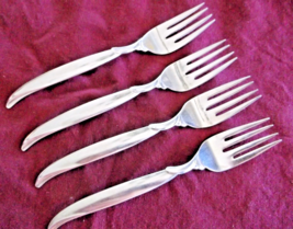 1847 Rogers IS Silverplate 4 Salad Forks Flair Pattern 6.75&quot; GUC - £12.40 GBP