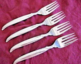 1847 Rogers IS Silverplate 4 Salad Forks Flair Pattern 6.75&quot; GUC - £12.61 GBP