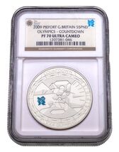 2009 Great Britain S5£ Piefort Olympics Countdown NGC PF70 Ultra Cameo CoA - $349.84