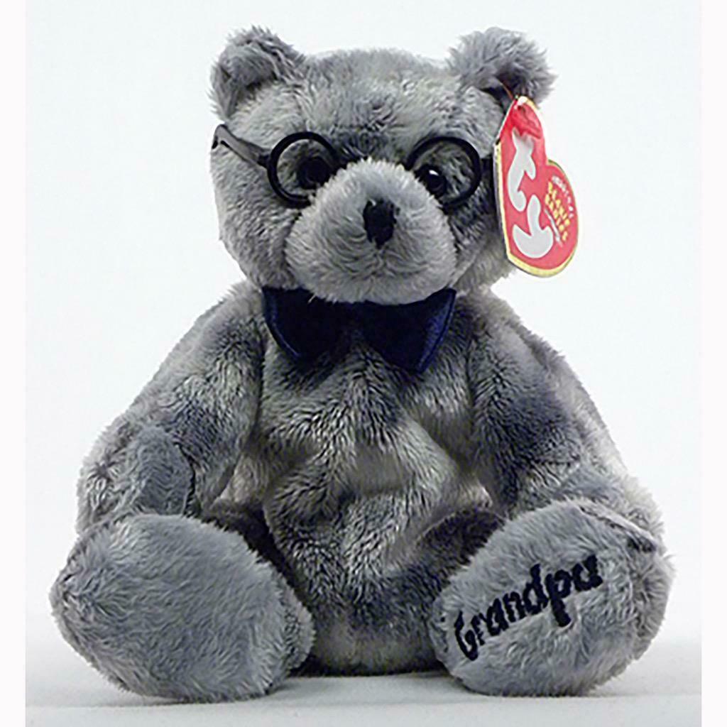Primary image for Grandfather Bear with Glasses Retired Ty Beanie Baby MWMT Grandpa Ty Exclusive