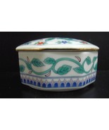 Otagiri Japan Blue Imari Porcelain Trinket Box  Floral  Gold Trim - £22.06 GBP