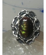 Fire Agate ring Navajo chain band size 8 sterling silver women girls - $2,789.66 MXN