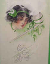 St Patrick&#39;s Day Postcard Erin Go Bragh Ireland Nash Ser 29 Lady Pipe Smoke 1916 - £25.58 GBP