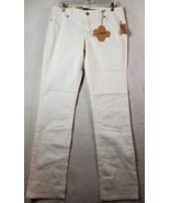 Grane Jeans Juniors Size 11 White Denim Cotton Flat Front Straight Leg P... - $11.66 CAD
