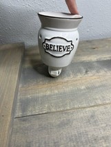 Scentsy Believe Wax Mini Warmer White Wall Plug-In Night Light Ceramic Fragrance - $17.81