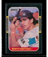 Vintage 1986 DONRUSS ROOKIE Baseball Trading Card #31 BENITO SANTIAGO Pa... - £2.37 GBP
