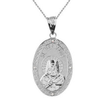 Sterling Silver Greek Orthodox Saint Nectarios Aegina Medallion Pendant Necklace - £36.71 GBP+