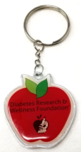 Diabetes Research and Wellness Foundation Keychain Red Apple Plastic 1980s - $12.30